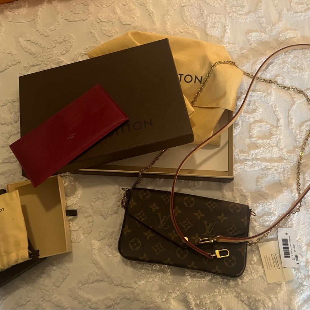 Felicie Pochette Louis Vuitton Envelope Bag (both straps included)